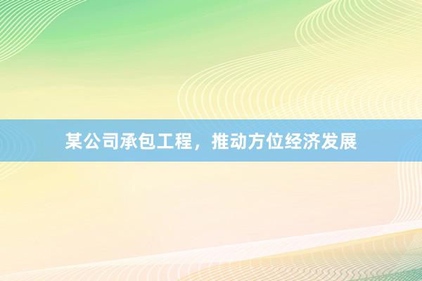 某公司承包工程，推动方位经济发展